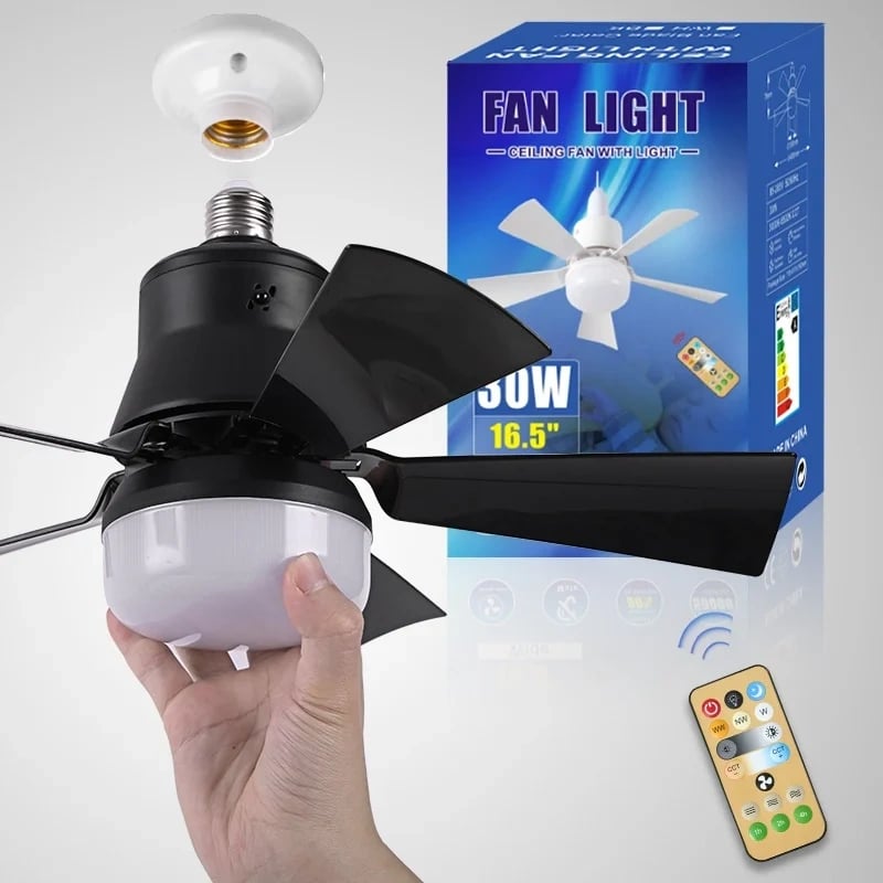 🏆LAST DAY SALE 30% OFF🔥SmartBreez™ LED Ceiling Fan Light – 20.5” Ultra-Quiet with Remote 🎯 | E27 + FREE B22 Adapter 🔌 | For Bedroom 😴, Kitchen 👩‍🍳 & Garage 🛠️ – UK Ready! 🇬🇧