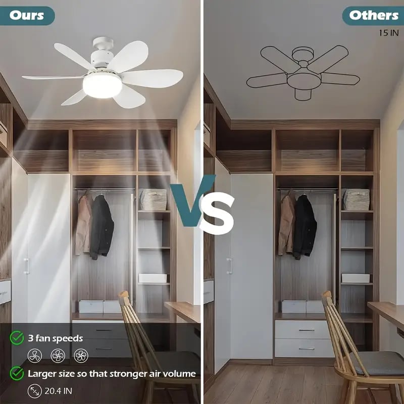 🏆LAST DAY SALE 30% OFF🔥SmartBreez™ LED Ceiling Fan Light – 20.5” Ultra-Quiet with Remote 🎯 | E27 + FREE B22 Adapter 🔌 | For Bedroom 😴, Kitchen 👩‍🍳 & Garage 🛠️ – UK Ready! 🇬🇧
