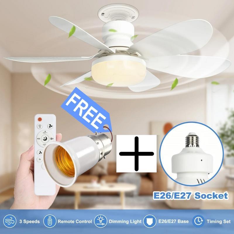 🏆LAST DAY SALE 30% OFF🔥SmartBreez™ LED Ceiling Fan Light – 20.5” Ultra-Quiet with Remote 🎯 | E27 + FREE B22 Adapter 🔌 | For Bedroom 😴, Kitchen 👩‍🍳 & Garage 🛠️ – UK Ready! 🇬🇧