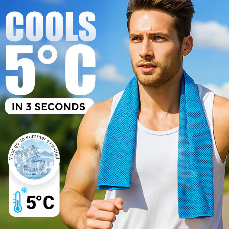 ⏰Summer Sale Buy 1 Get 2 Free❄💦Cold Sweat Towel You Can Use Anywhere, Anytime! Reusable Soft Absorbent Cooling Portable– UK Ready!