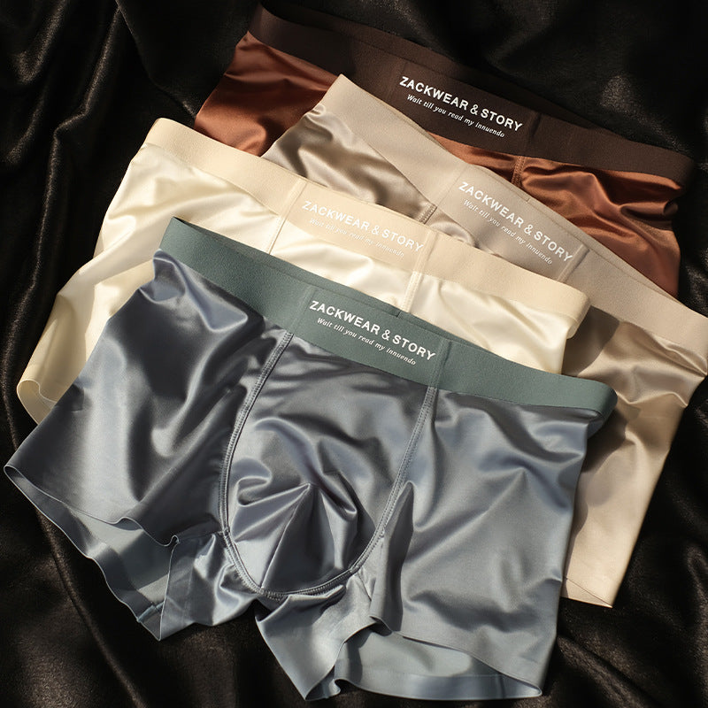 4 PCS Luxury Ice Silk Boxers For Men