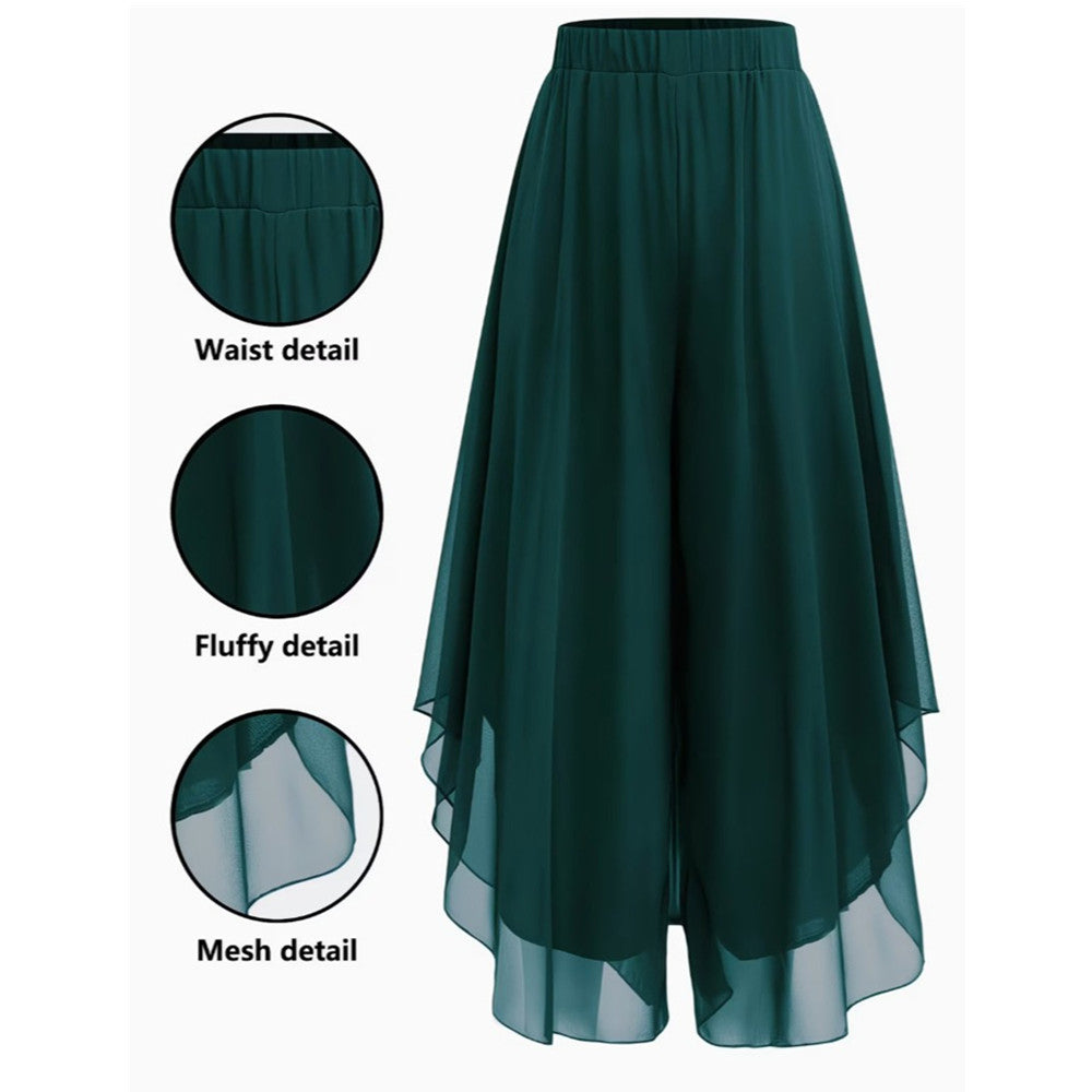 🎁2026 New Arrivals 50% OFF💥Women's Asymmetrical Chiffon Wide-Leg Pants