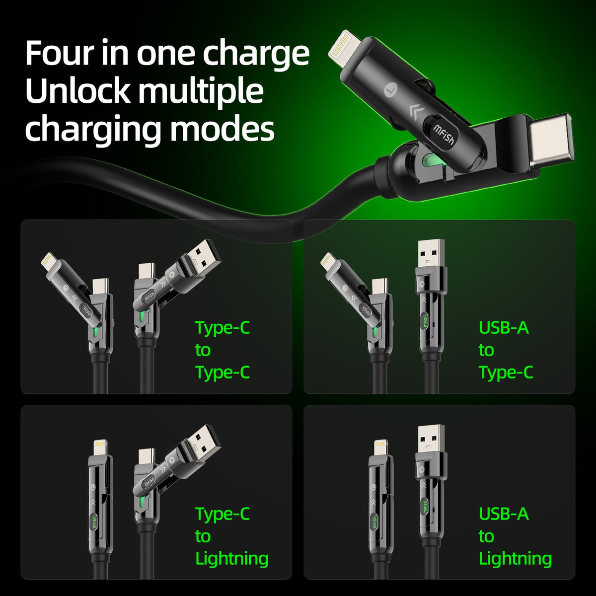 mfish Armored Dragon 3 Charging Cable (6.6ft, 240W, Liquid Silicone)
