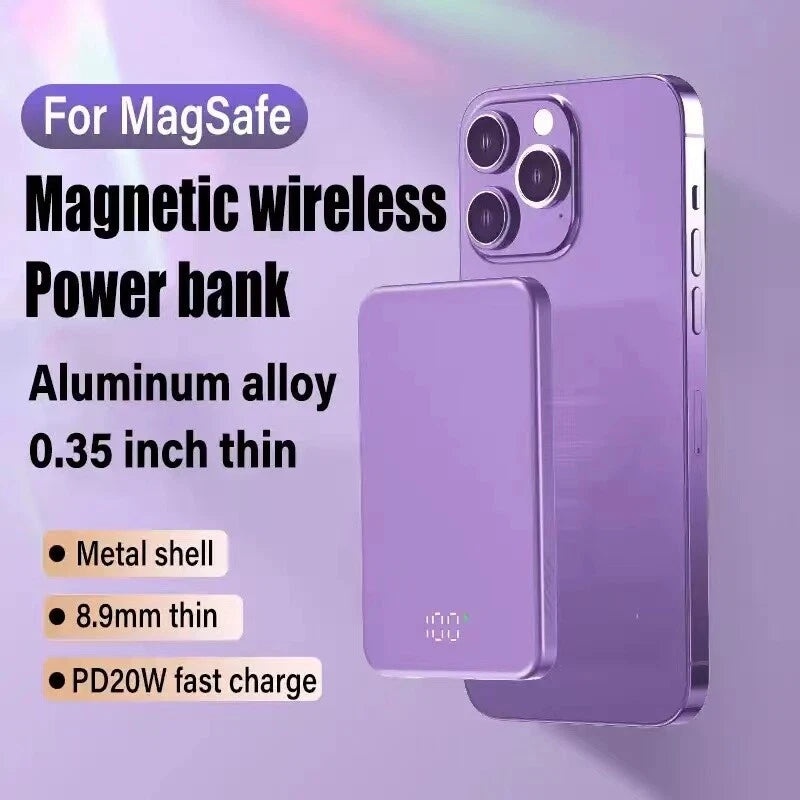 🏆️Flash Sale:40% OFF🎉70K+ SOLD! 🥳PD22.5W 5000/10000/200000mAh Magnetic Wireless Power Bank Fast Charger Portable Battery