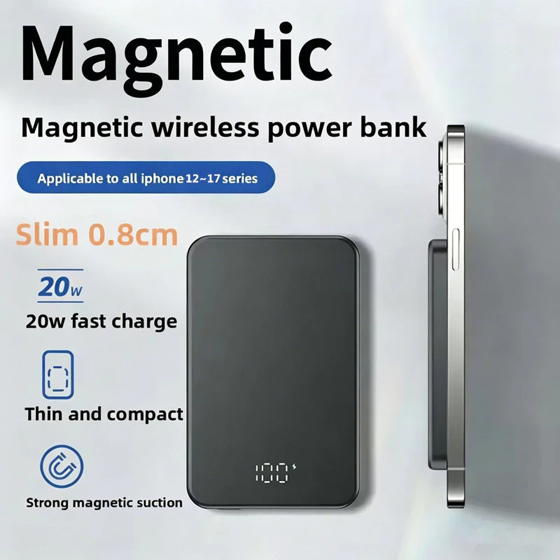 🏆️Flash Sale:40% OFF🎉70K+ SOLD! 🥳PD22.5W 5000/10000/200000mAh Magnetic Wireless Power Bank Fast Charger Portable Battery