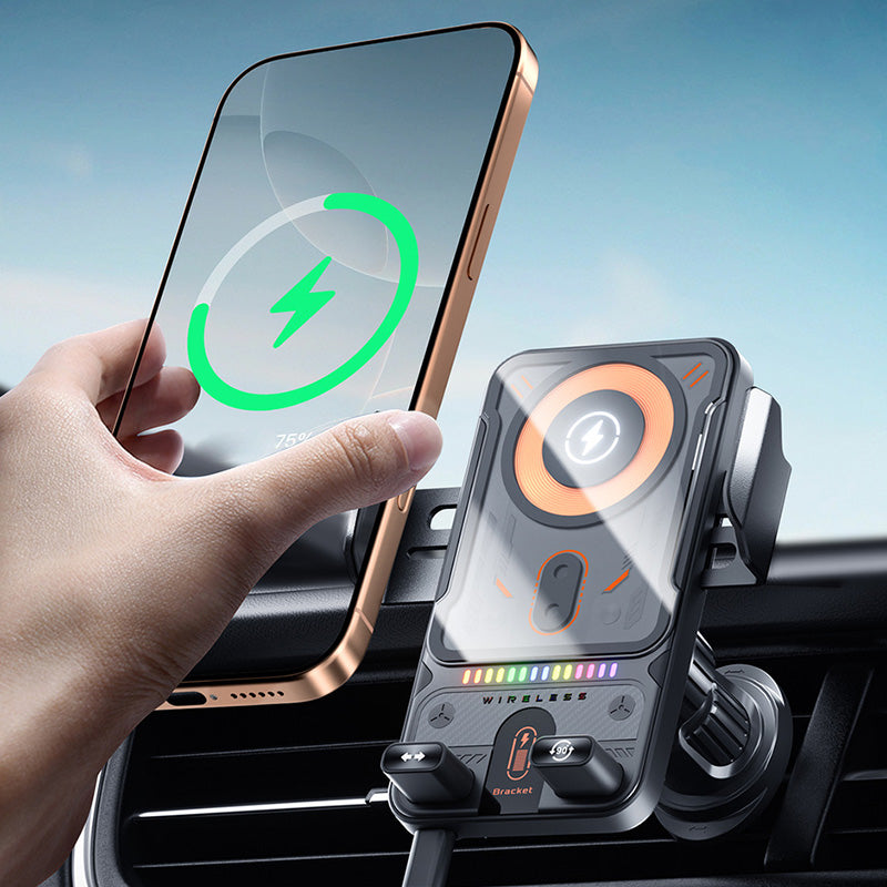 🔥Last Day Sale 49%🔥Smart 2-In-1 Auto-Rotating Car Phone Holder & Wireless Charger