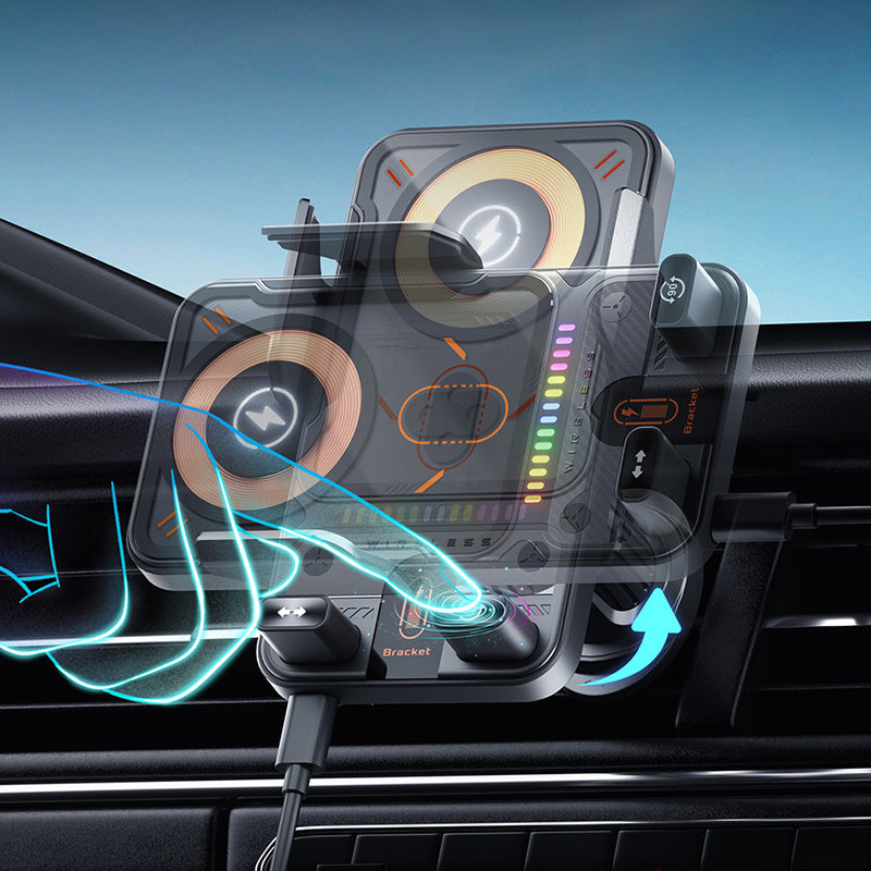 🔥Last Day Sale 49%🔥Smart 2-In-1 Auto-Rotating Car Phone Holder & Wireless Charger