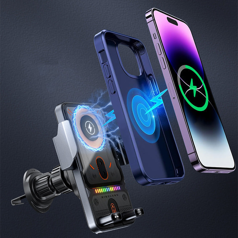 🔥Last Day Sale 49%🔥Smart 2-In-1 Auto-Rotating Car Phone Holder & Wireless Charger